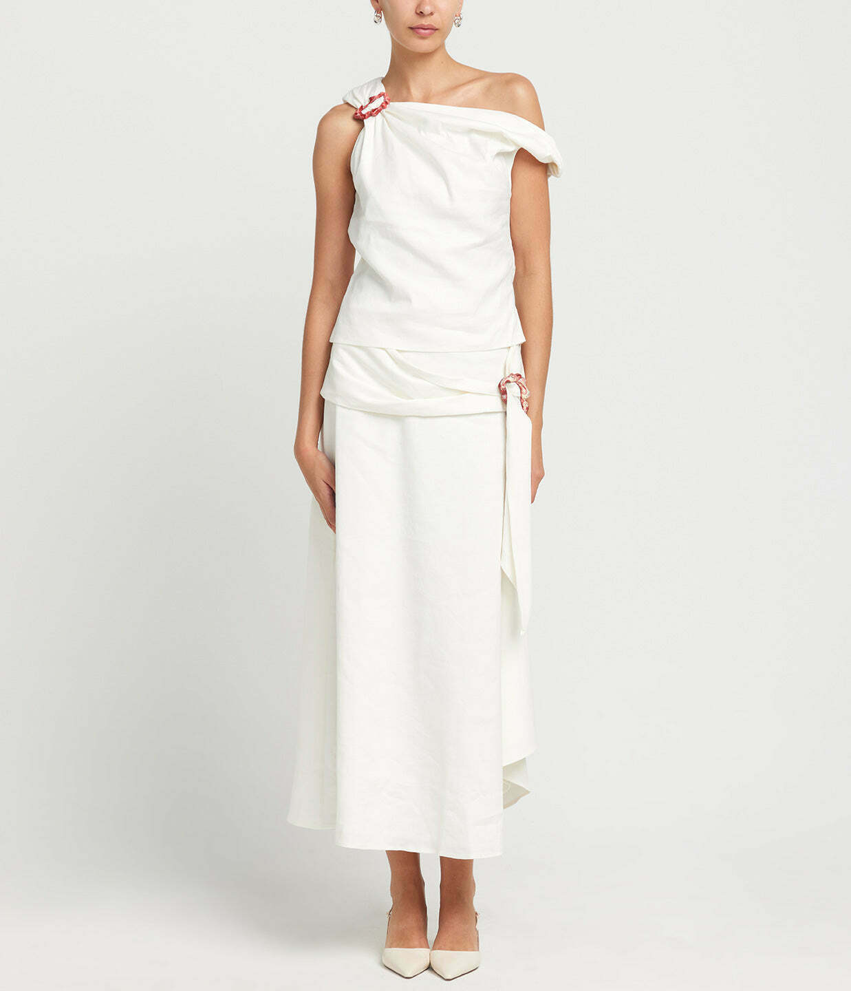 Ingrid Maxi Linen Skirt in Ivory