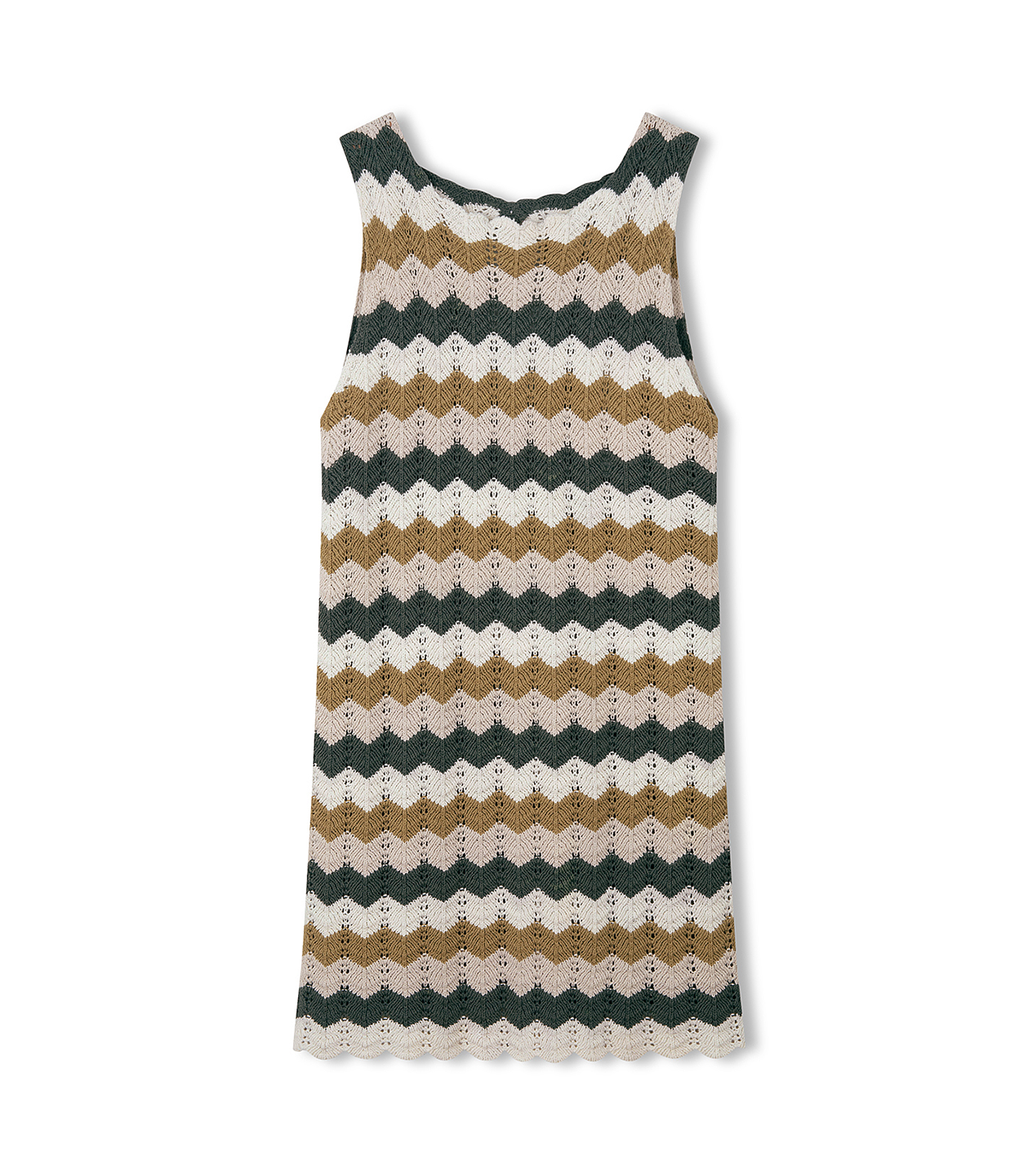 Cotton Crochet Dress in Chevron