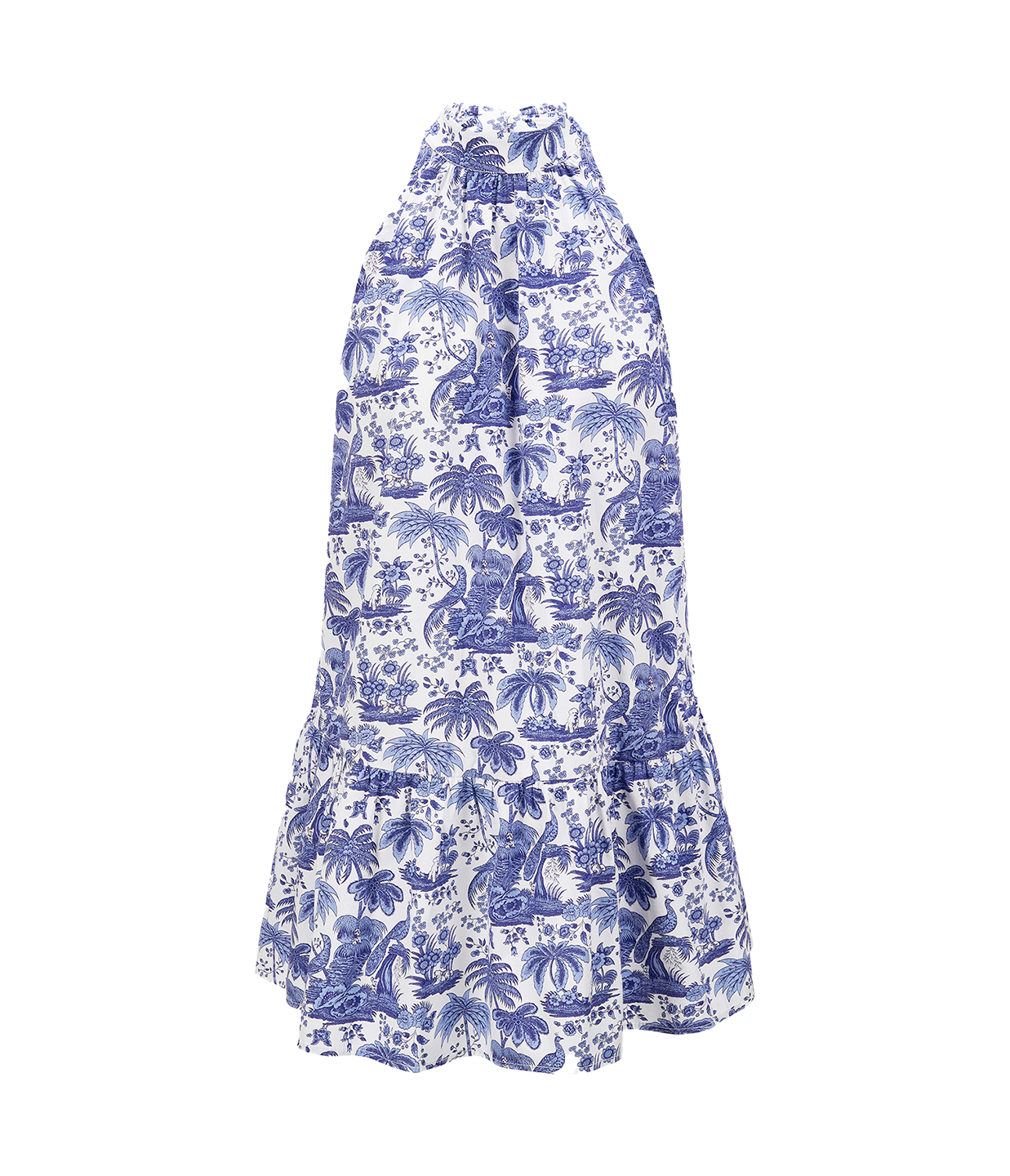Marlowe Mini Dress in Blue Toile