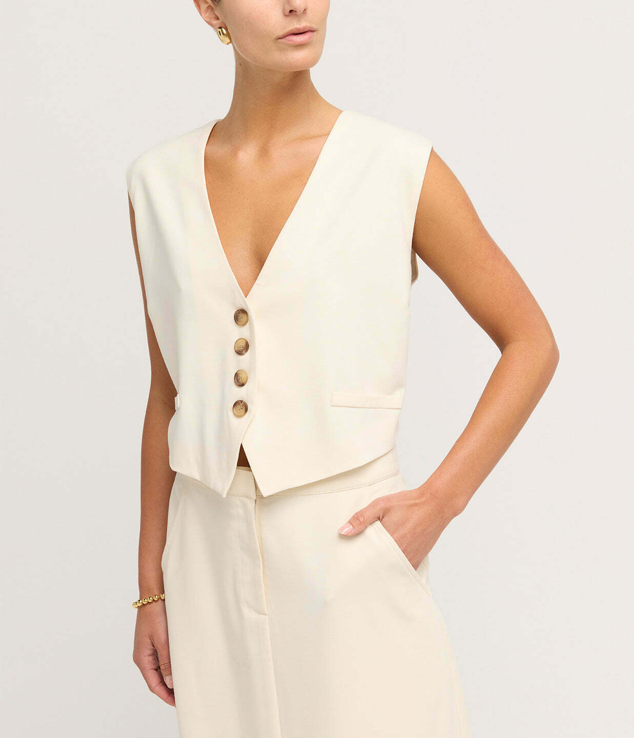 Manon Waistcoat in Ivory