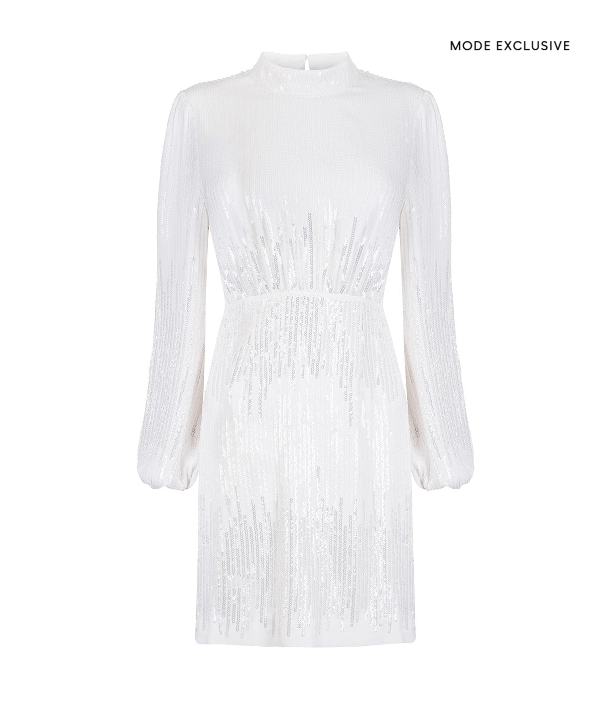 Lara Long Sleeve Mini Dress in Ivory Sequin