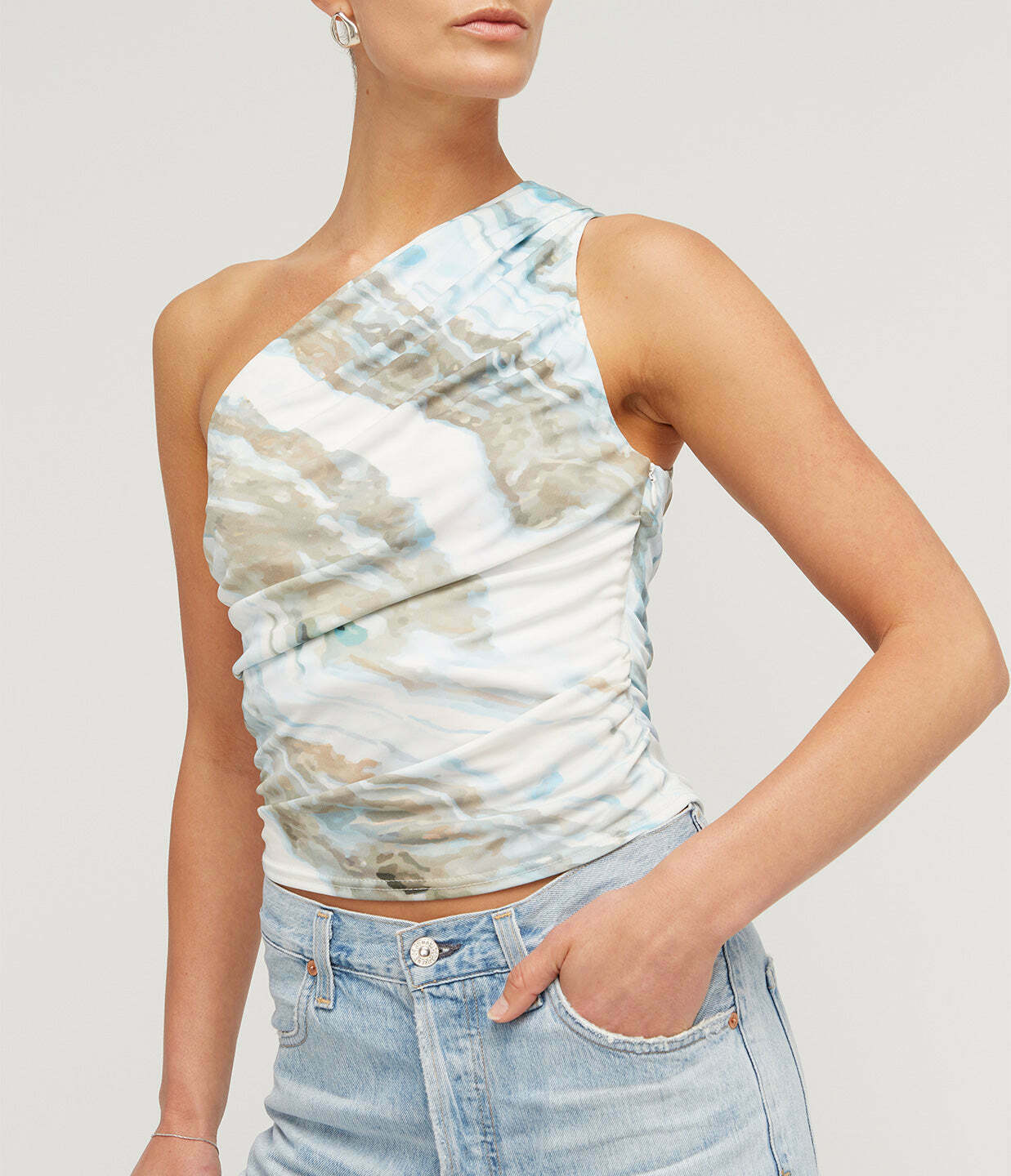 Wynter One Shoulder Top in Agate