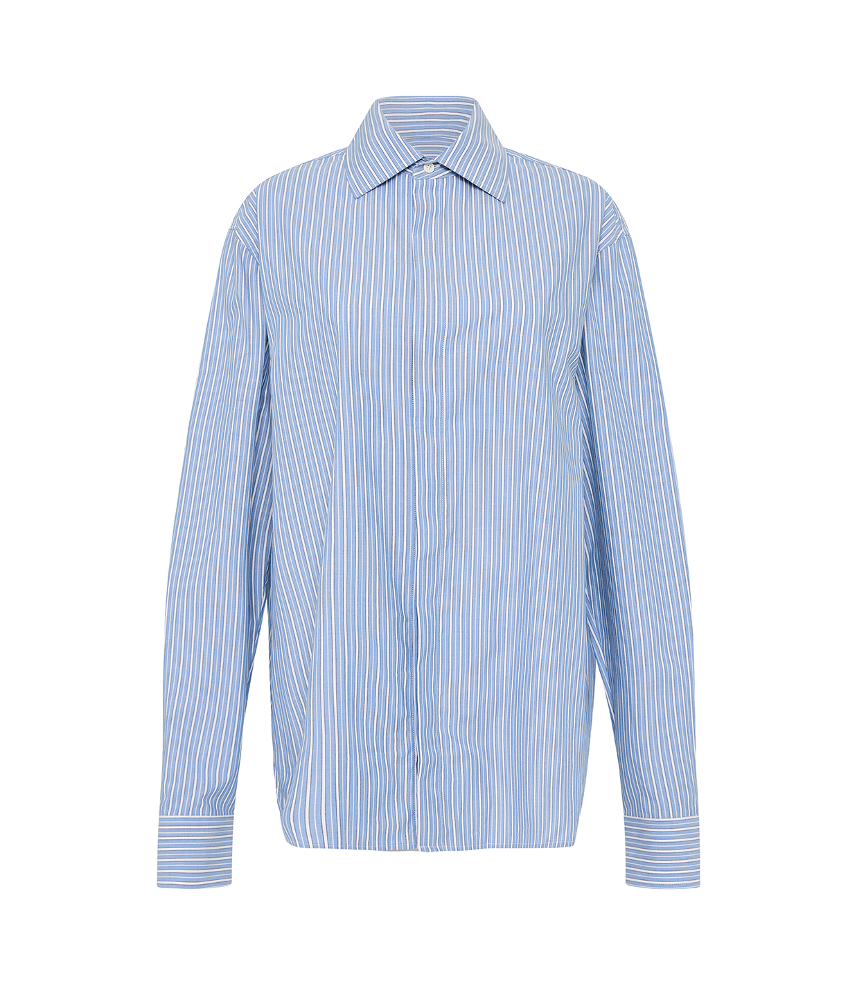 Homme Cotton Shirt in Blue Stripe