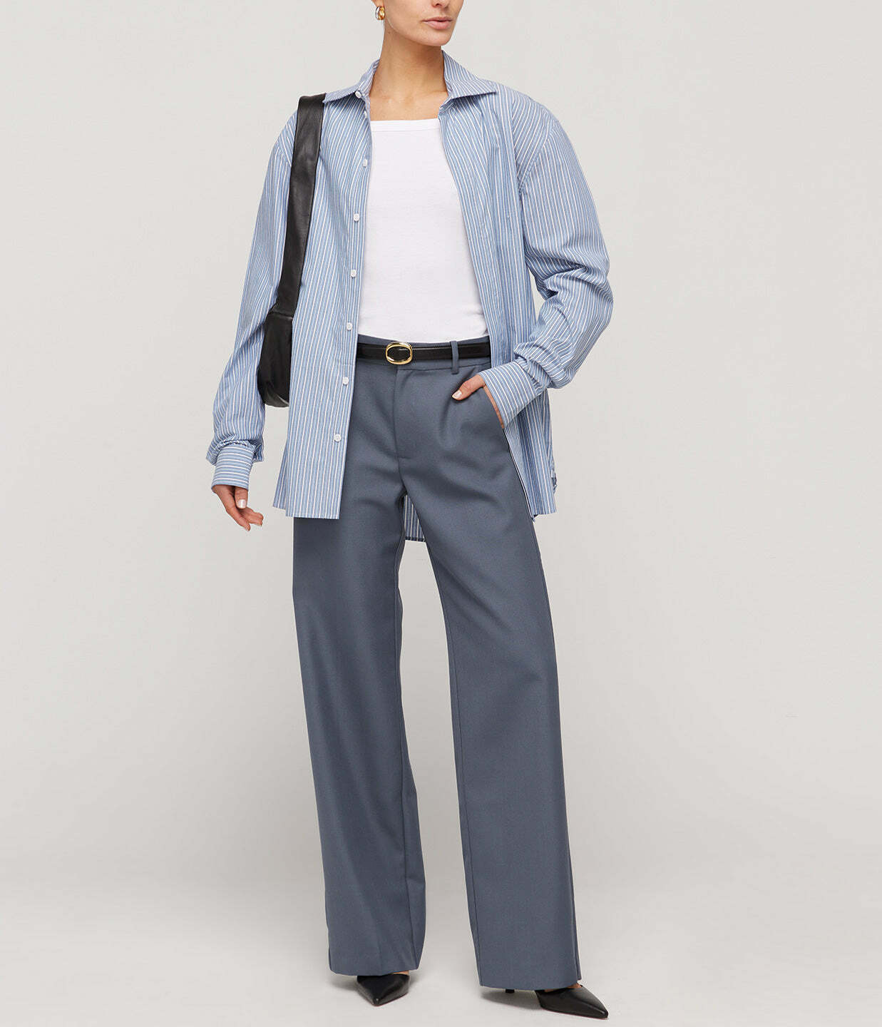 Homme Cotton Shirt in Blue Stripe