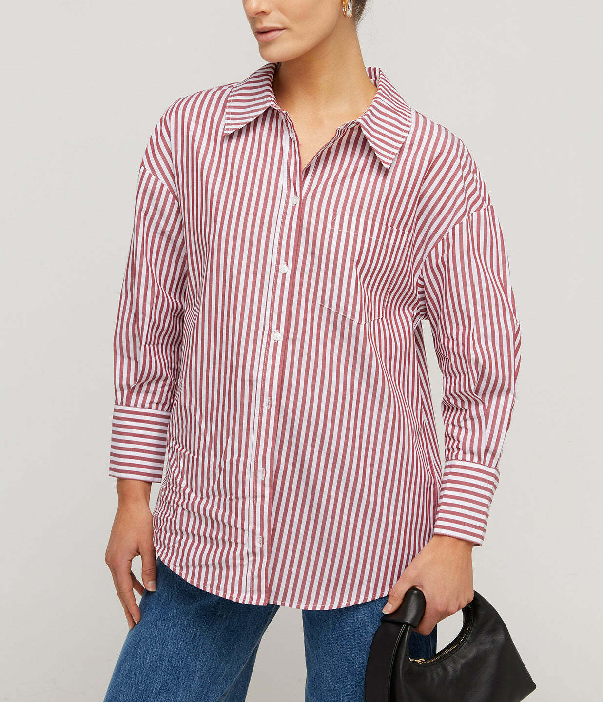 Mika Shirt in Red and White Stripe