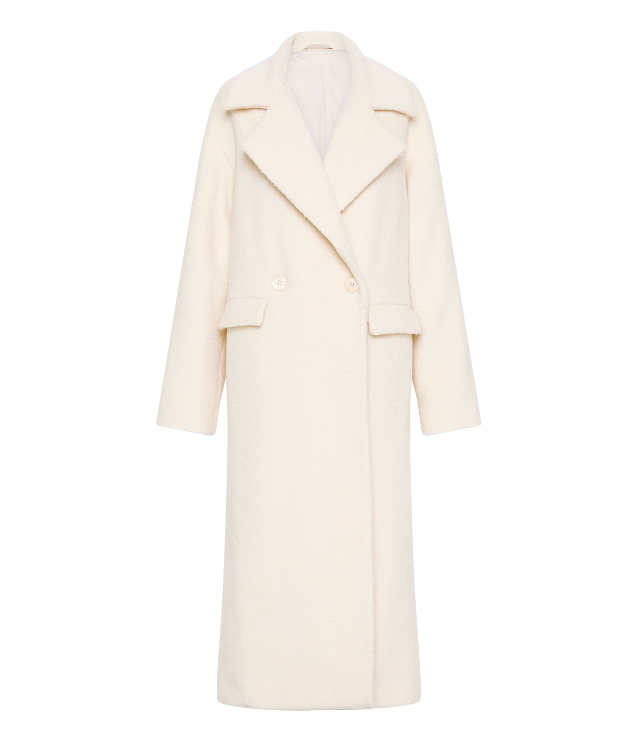Clementine Wool Blend Coat in Winter White