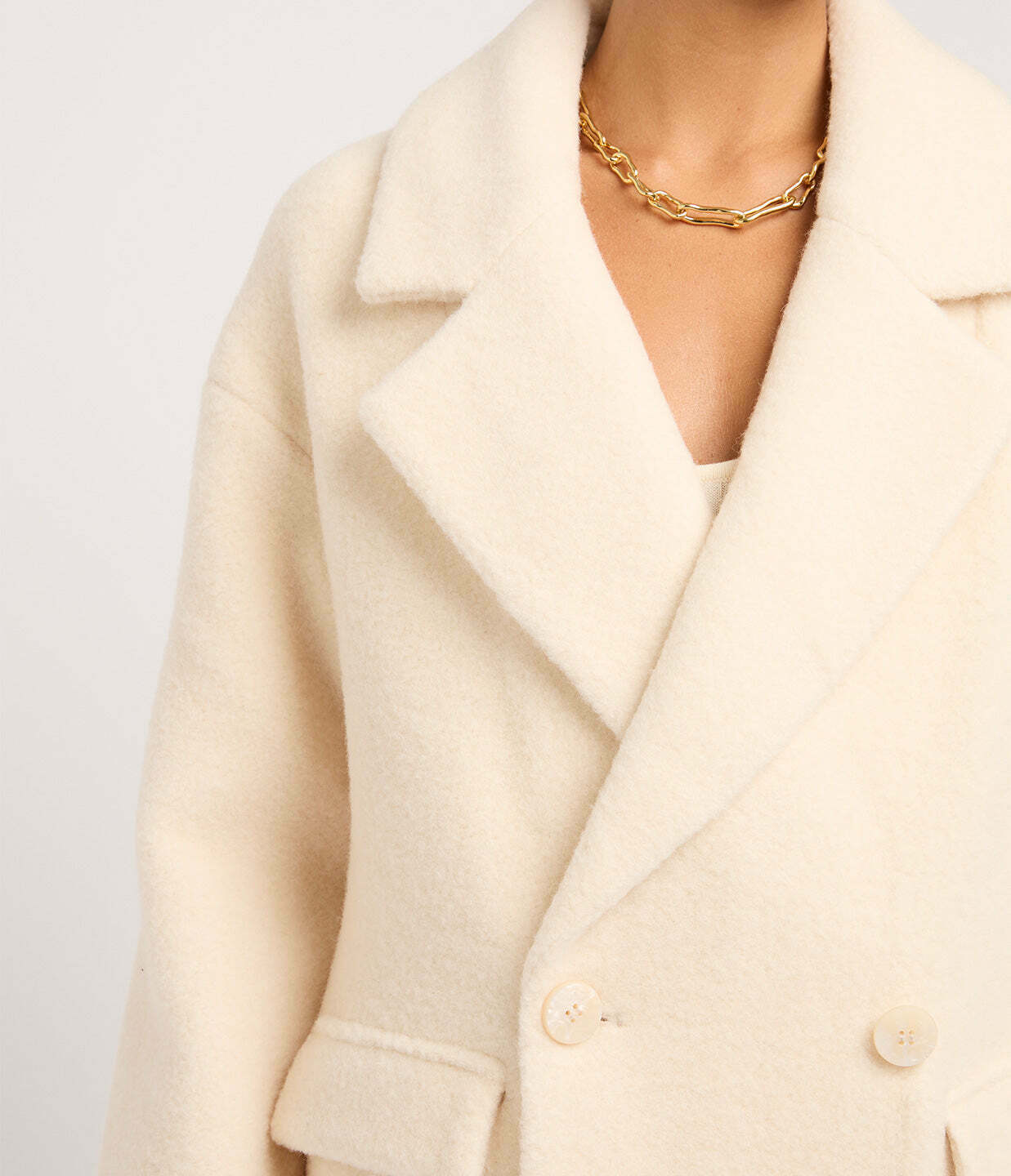 Clementine Wool Blend Coat in Winter White