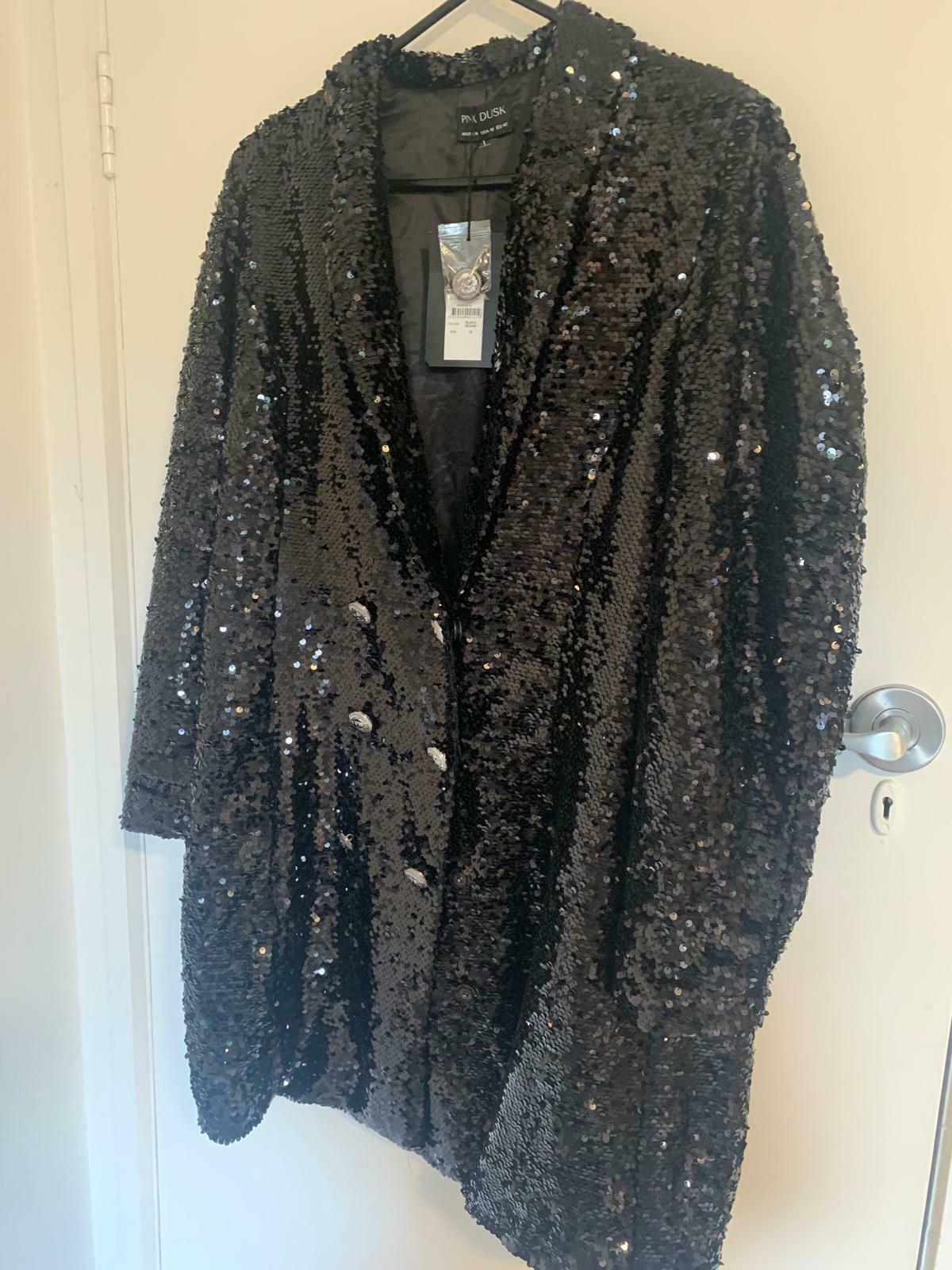 So Fine Tuxedo Dress size 14 black sequin with tags on