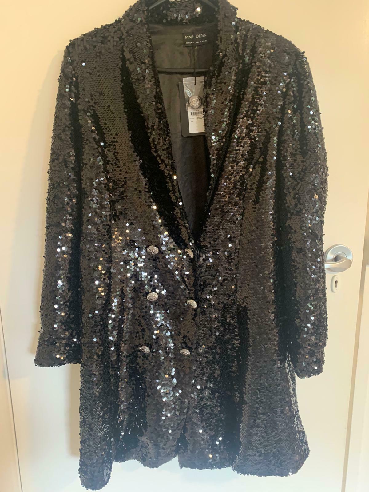 So Fine Tuxedo Dress size 14 black sequin with tags on