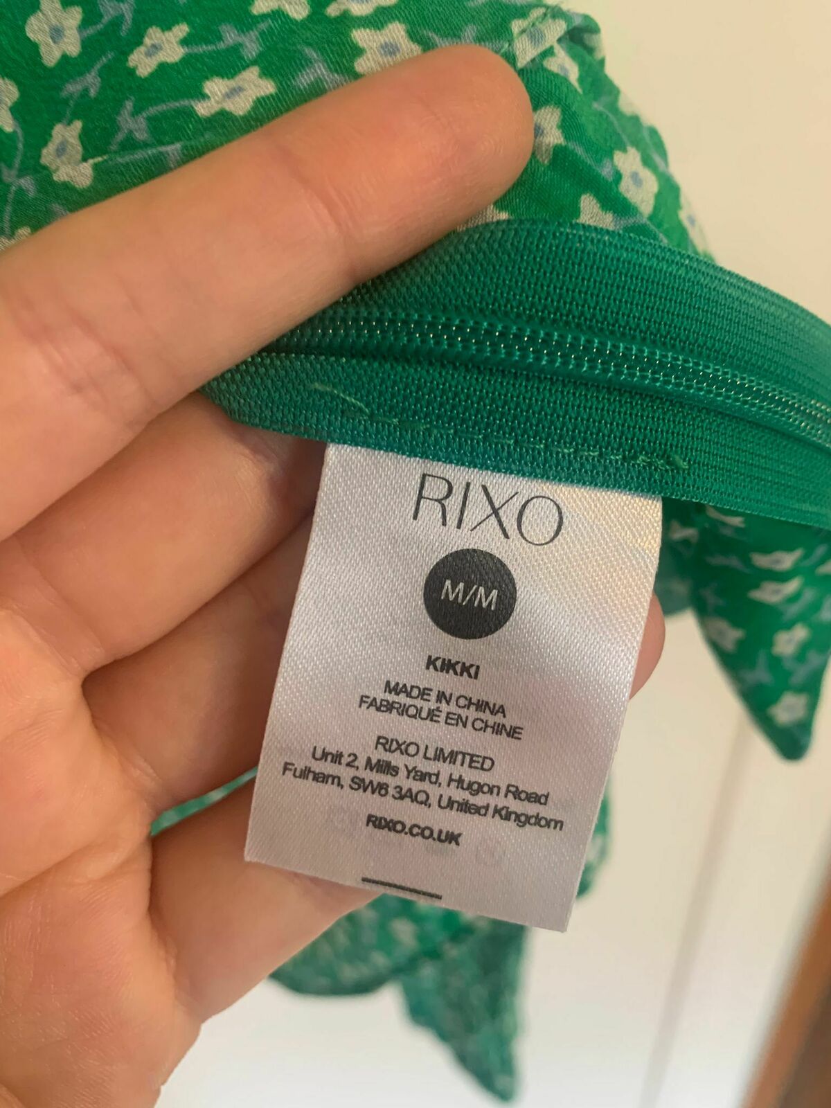 Kikki Retro Micro Floral Top in Green Viscose