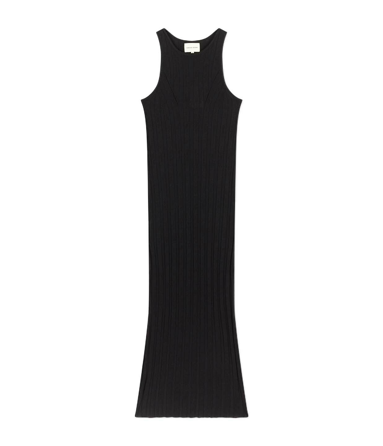 Islet Silk Linen Dress in Black