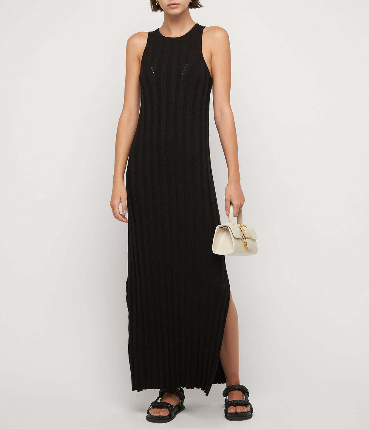 Islet Silk Linen Dress in Black