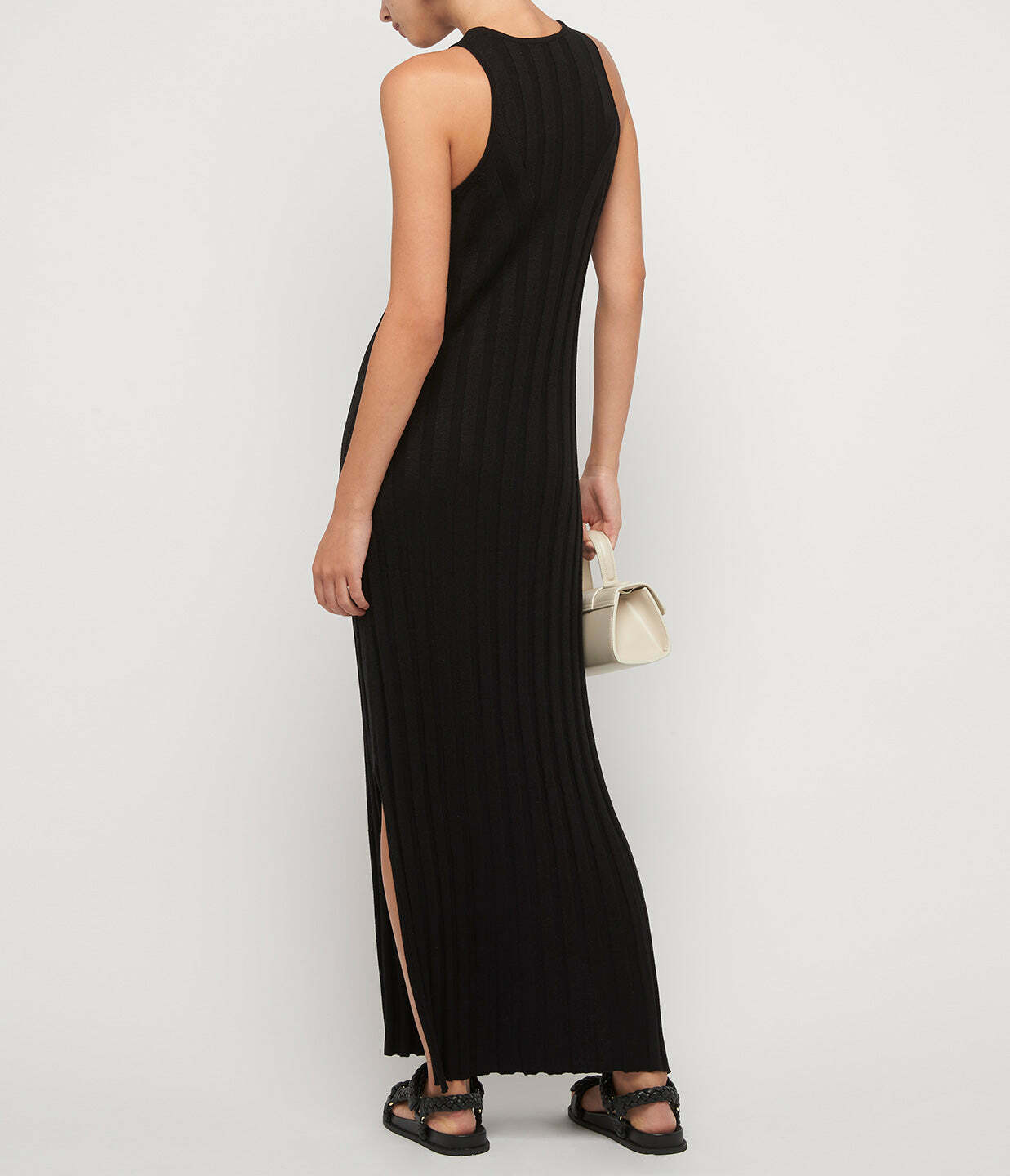 Islet Silk Linen Dress in Black