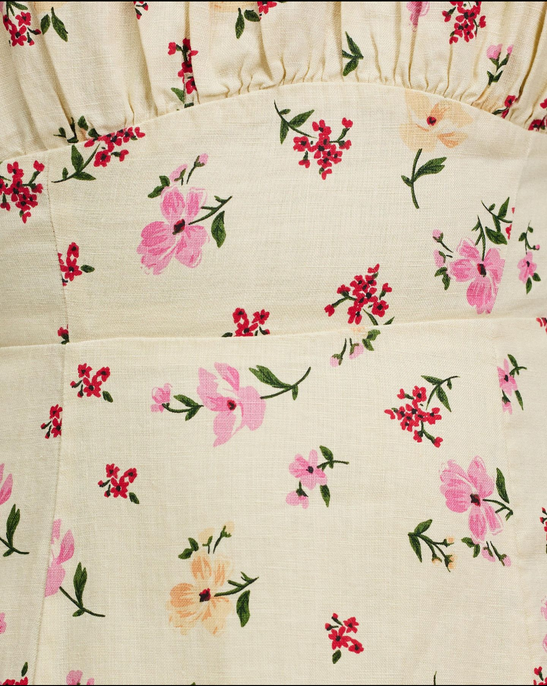  Puff Sleeve Linen Midi Dress 