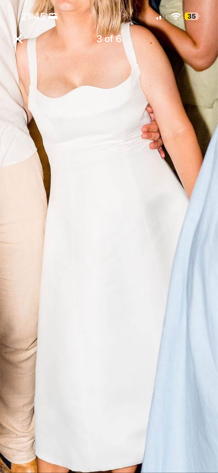 LEO LIN Odette Midi Dress in Snow - AirRobe LEO LIN Odette Midi Dress in Snow - AirRobe