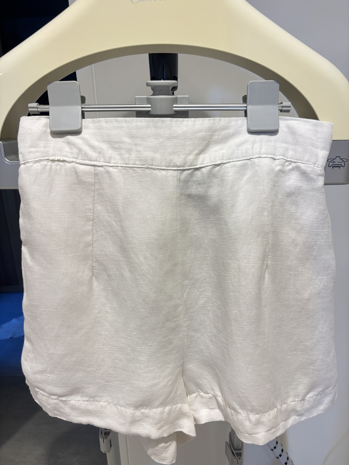 High Waisted Silk Linen Short in White