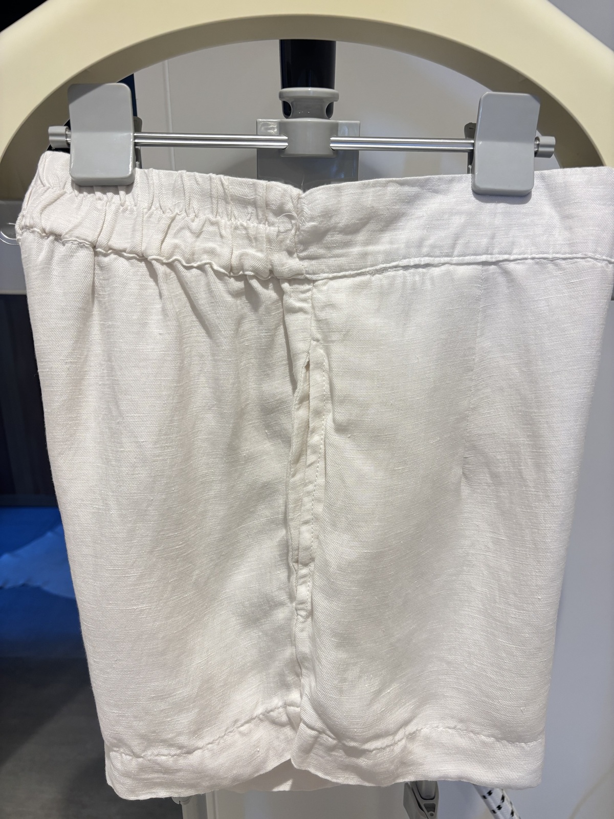 High Waisted Silk Linen Short in White