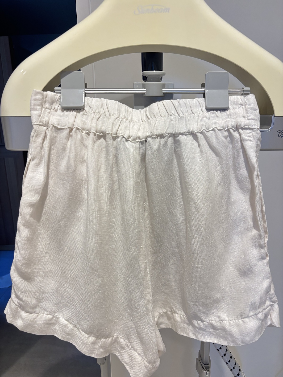 High Waisted Silk Linen Short in White