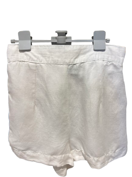 High Waisted Silk Linen Short in White