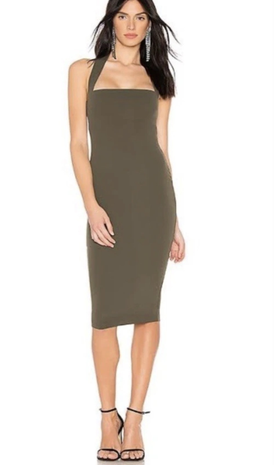 Boulevarde Midi bodycon Dress size M/10 khaki 