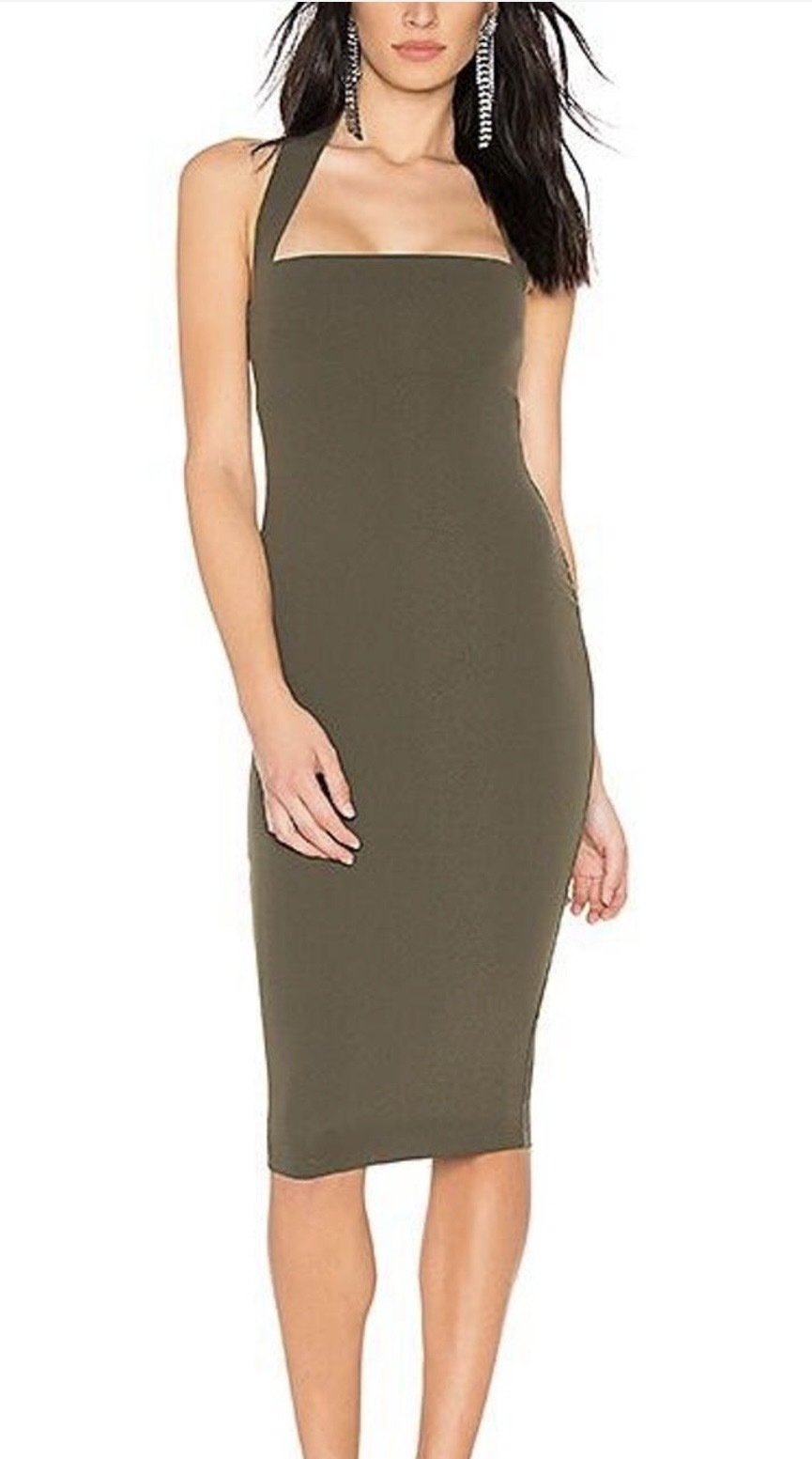 Boulevarde Midi bodycon Dress size M/10 khaki 