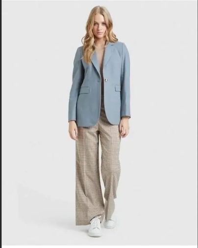 Lola Wool Rich Blazer - Grey Blue