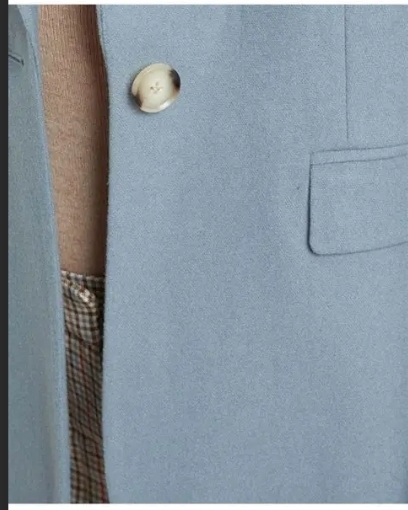 Lola Wool Rich Blazer - Grey Blue