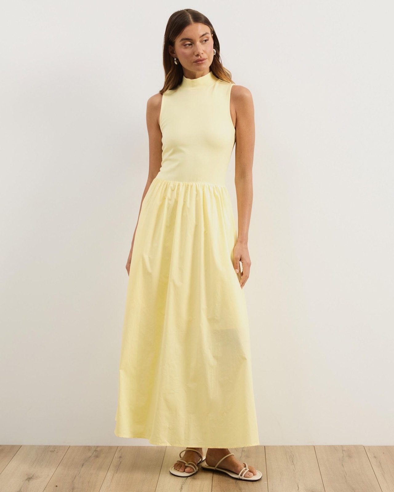 Lemon Annie Contrast Midi Dress