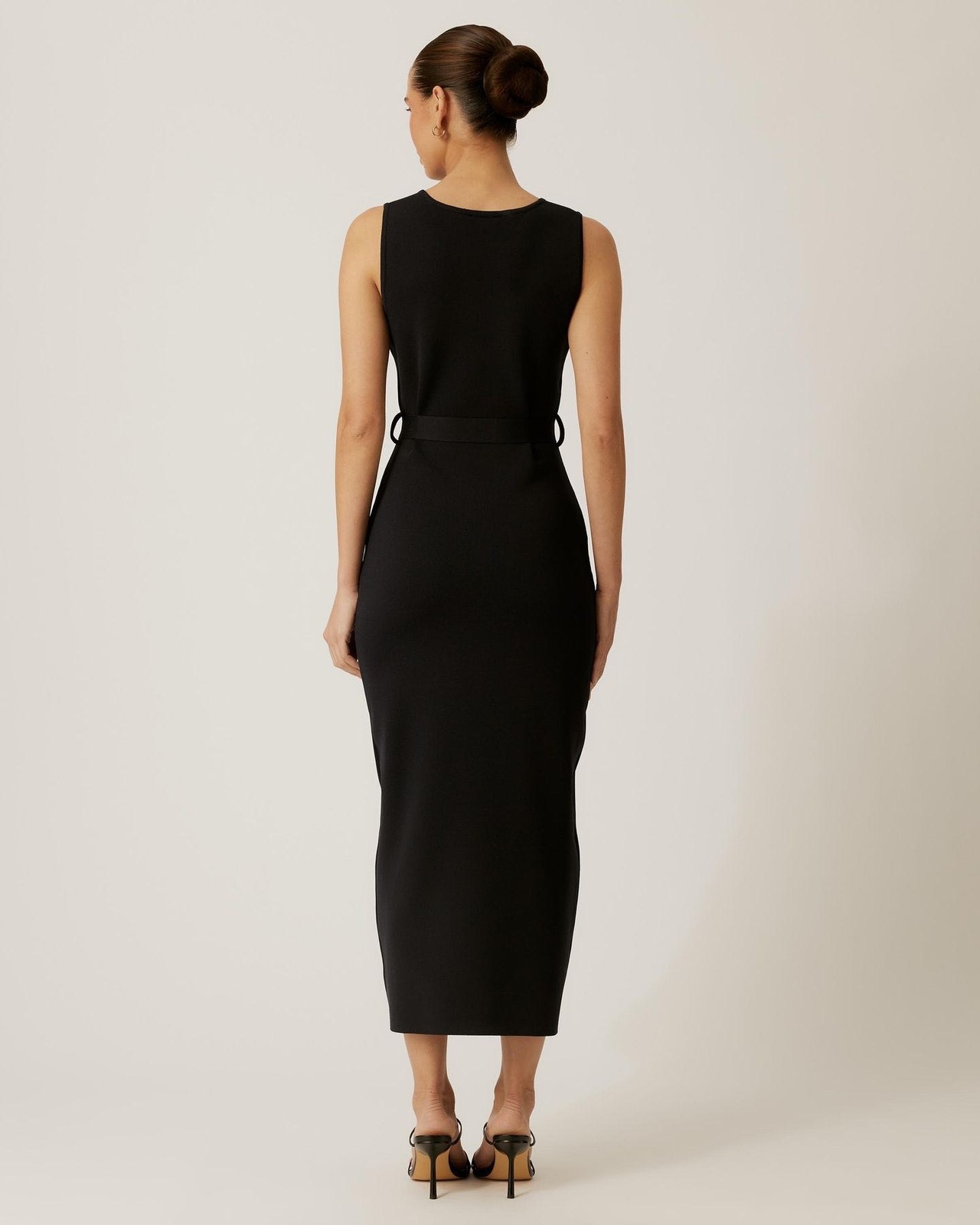 Navy Sarah Belted Midi Dress