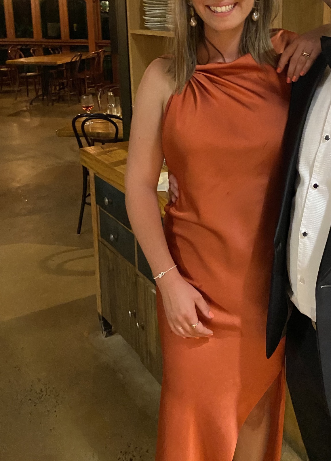 CORAL CHIFFON FORM DRESS