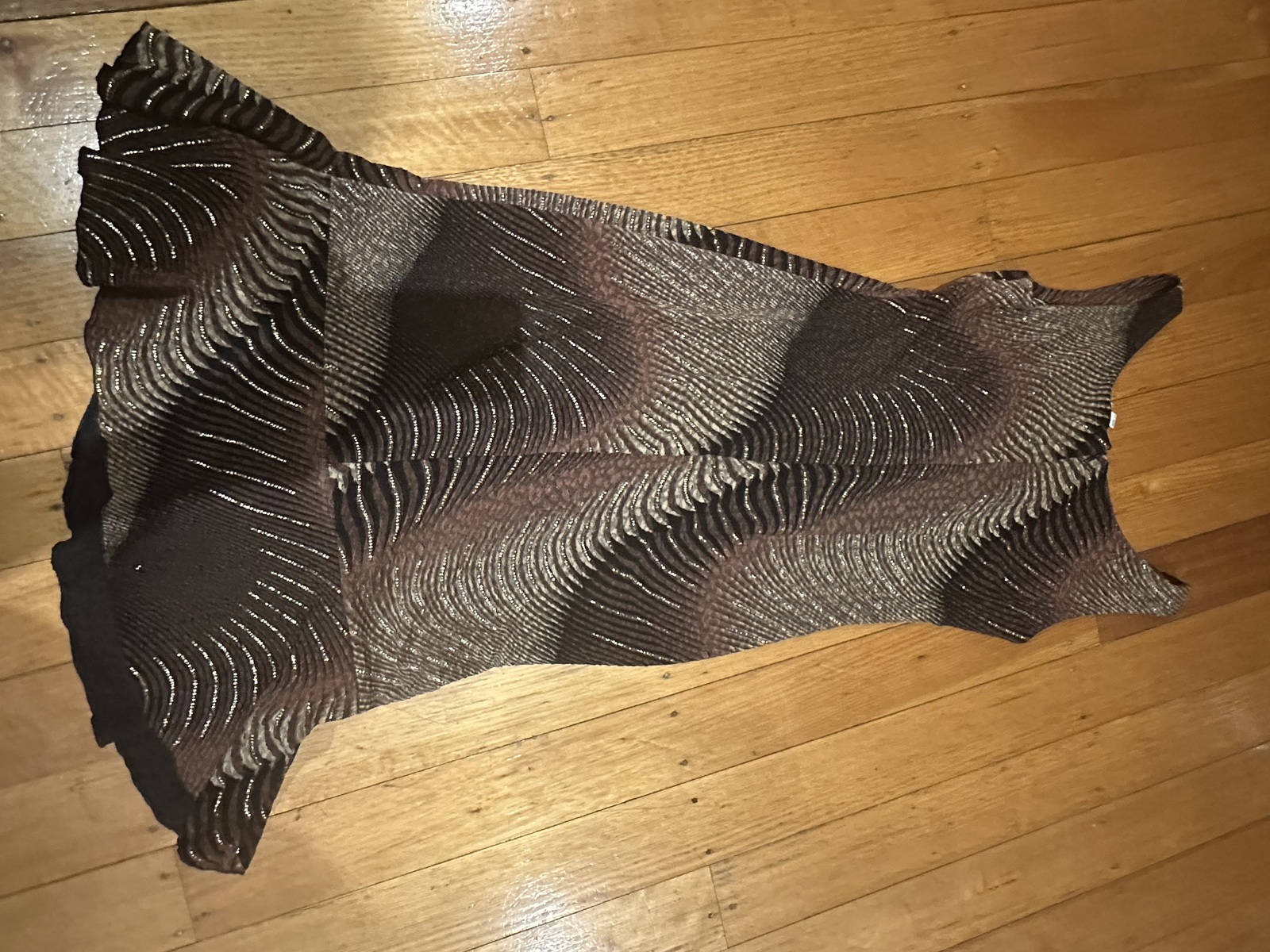 chocolate/gold shimmering summer dress from Lisa Barron, size 12