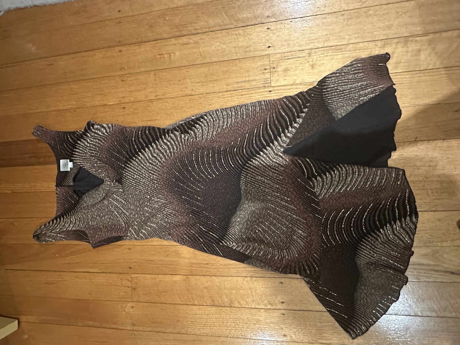 chocolate/gold shimmering summer dress from Lisa Barron, size 12