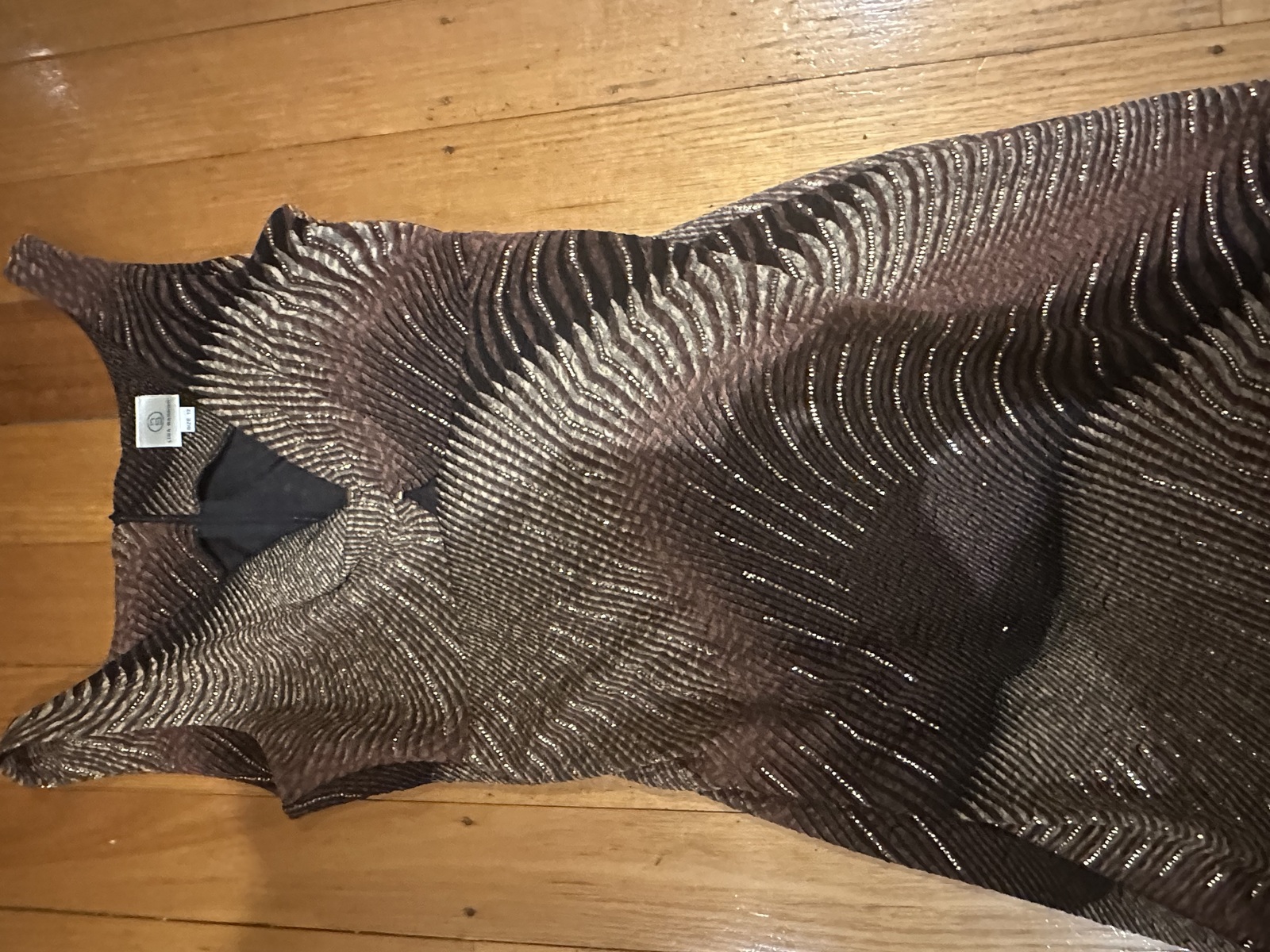 chocolate/gold shimmering summer dress from Lisa Barron, size 12