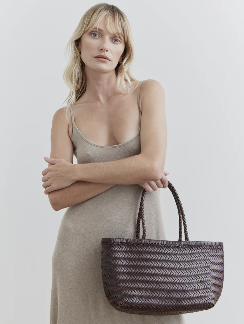 Amelia Woven Bag in Chocolate