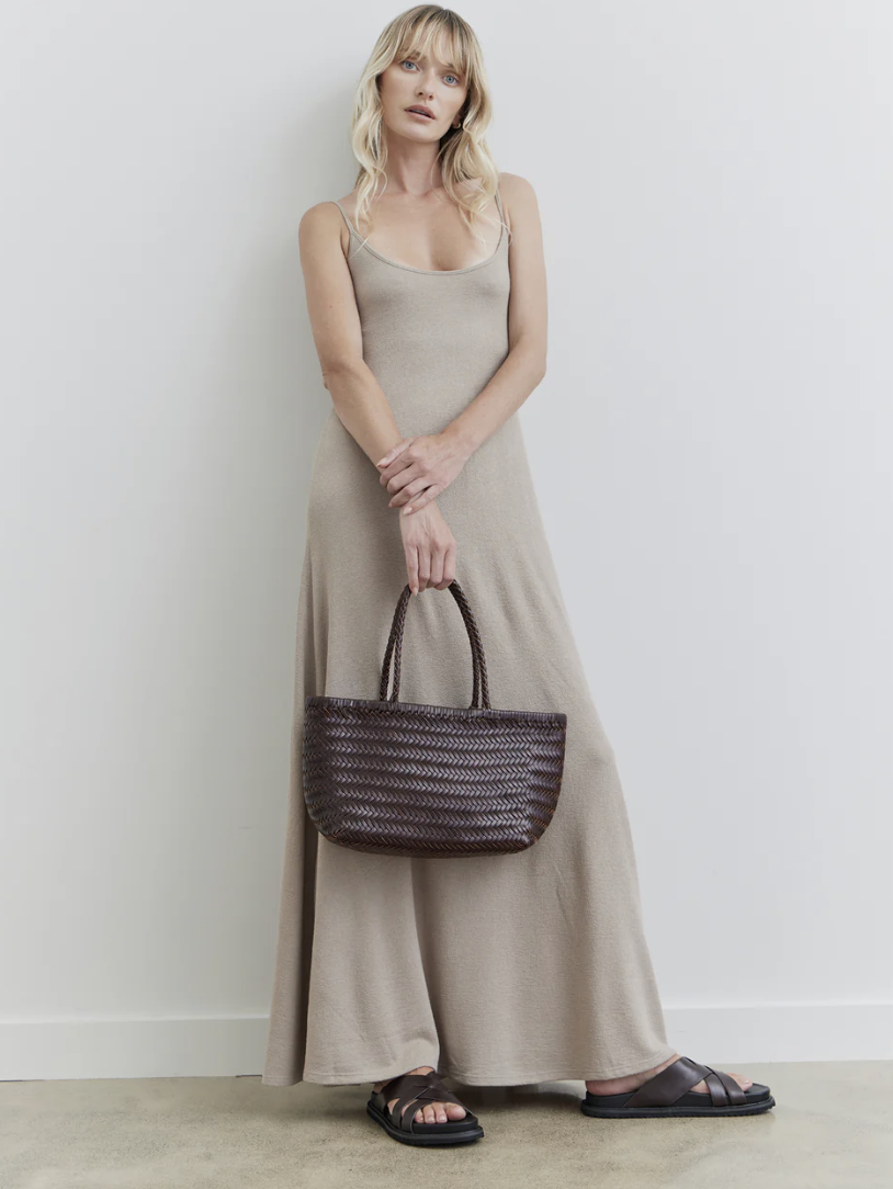 Amelia Woven Bag in Chocolate