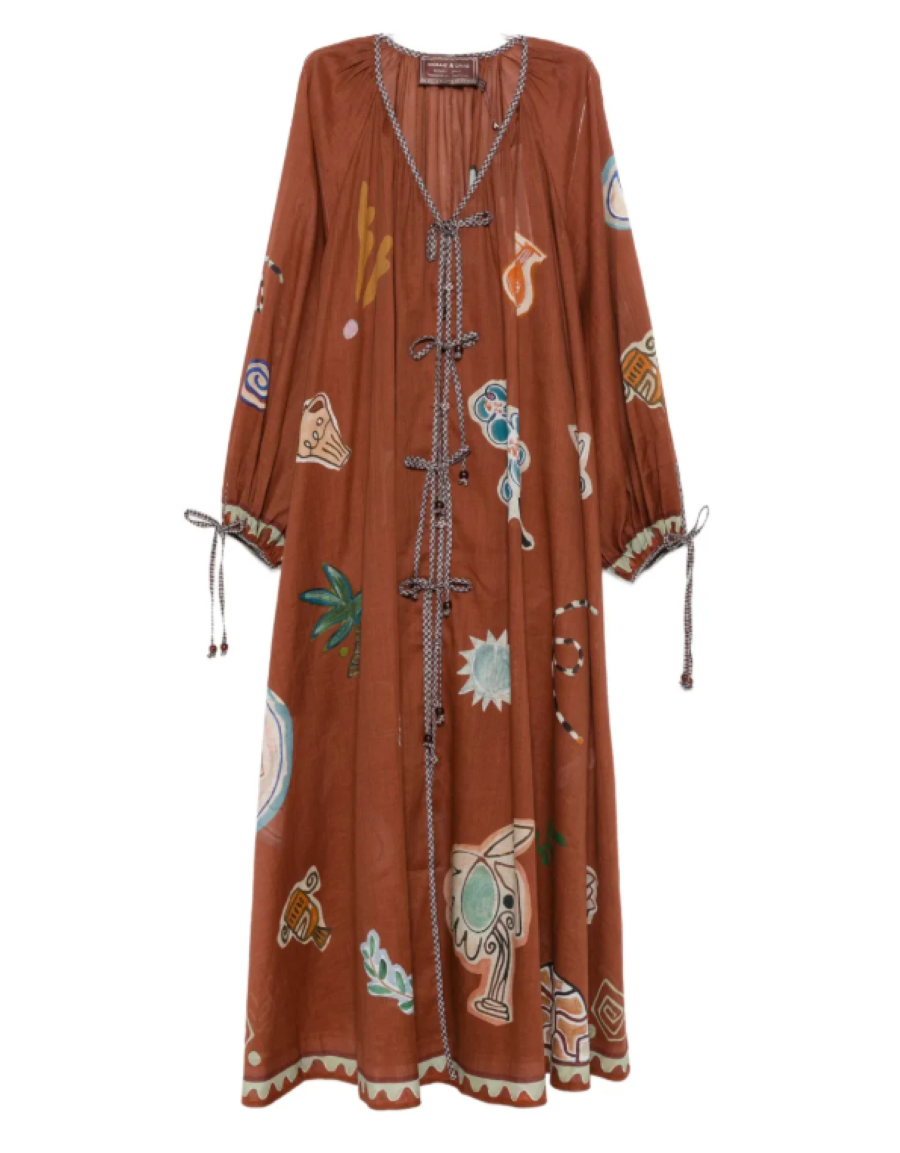 LAURENCE TIE FRONT SHIRTDRESS