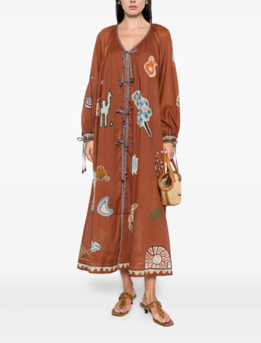 LAURENCE TIE FRONT SHIRTDRESS