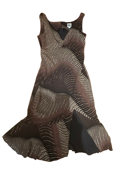 chocolate/gold shimmering summer dress from Lisa Barron, size 12