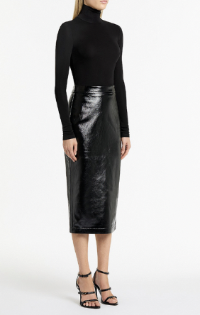  leather lustro black skirt size 14. Brand new.