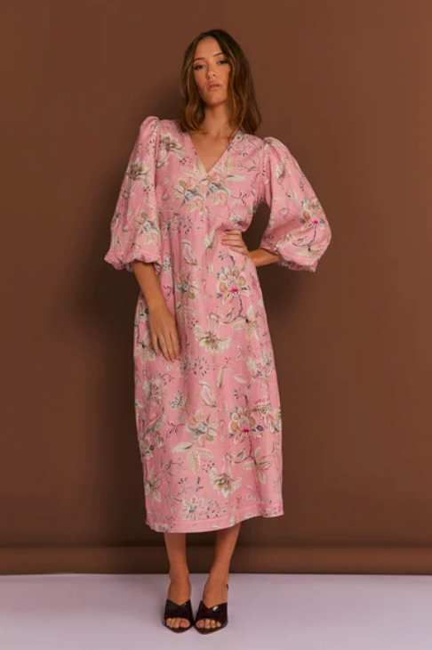 Lila 3/4 Sleeve Printed Dress