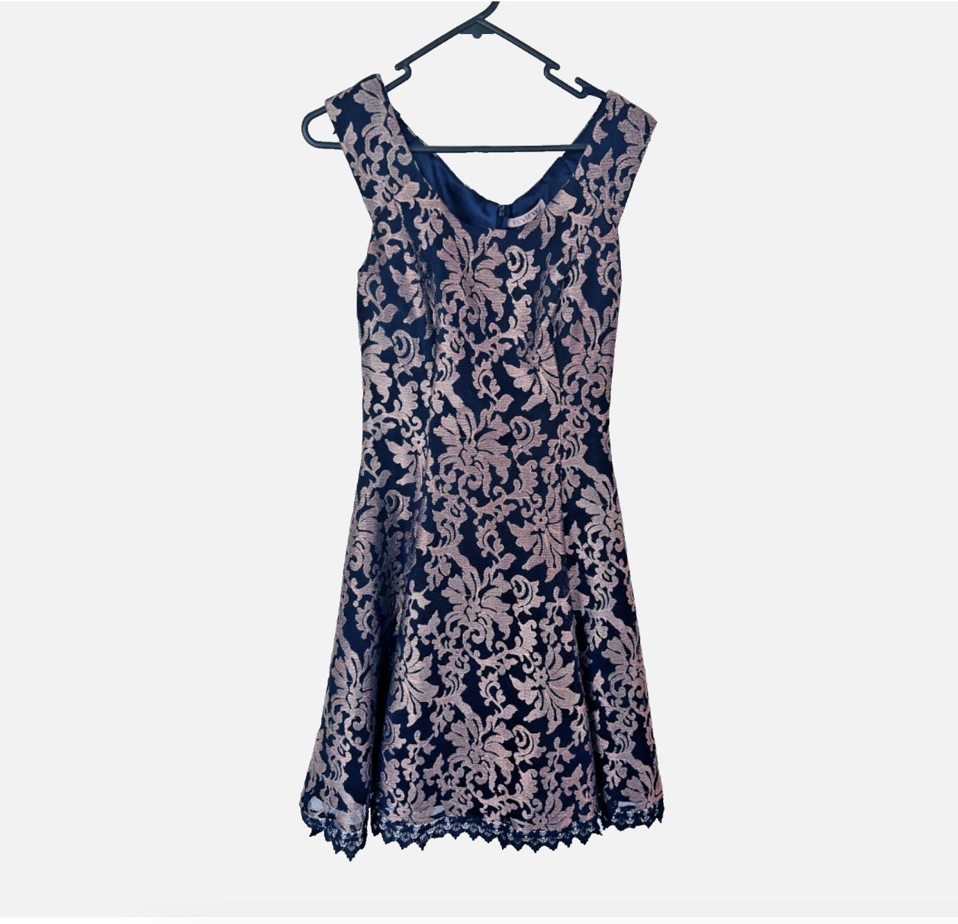 Embroidered Navy and Gold Dress