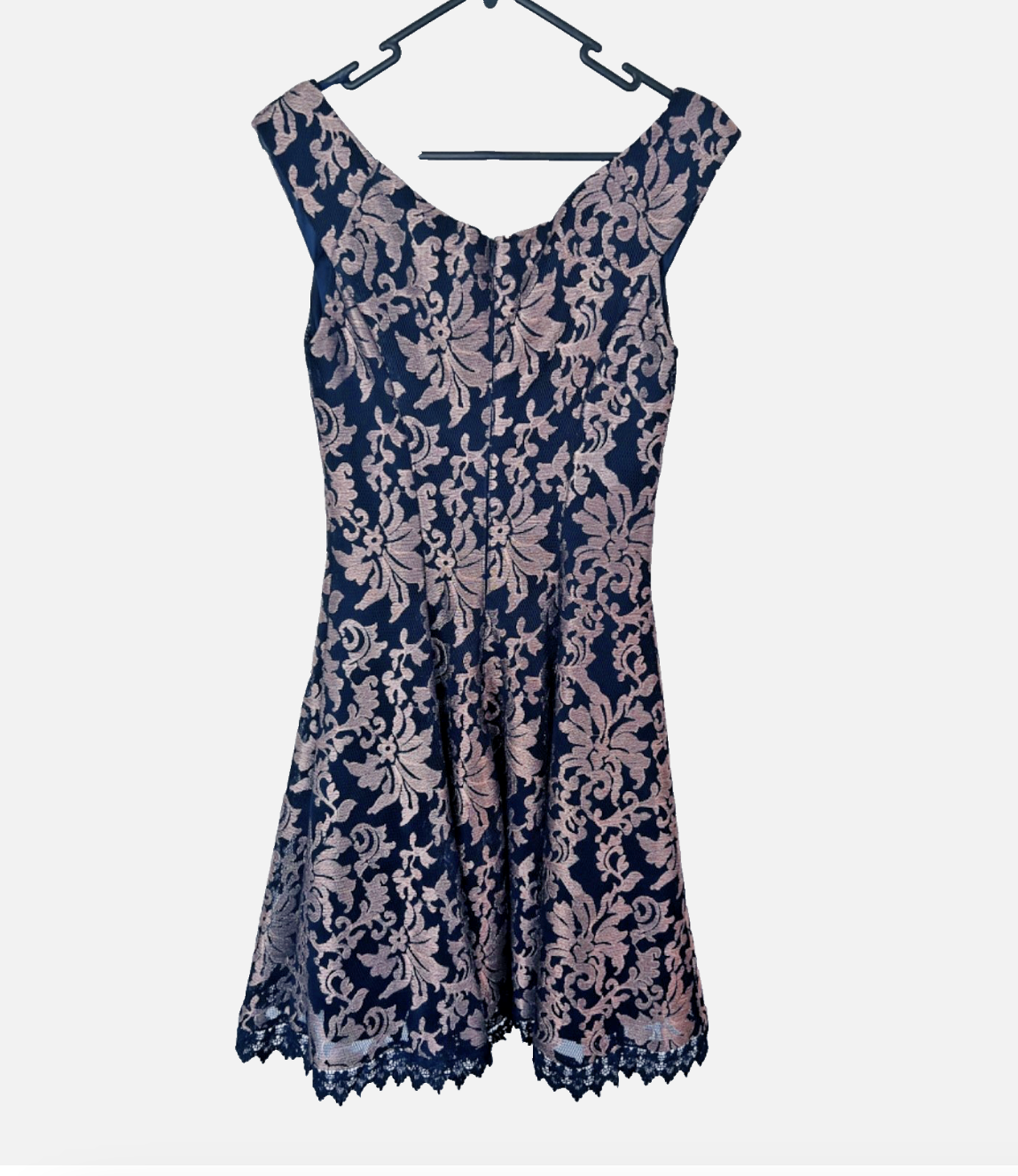 Embroidered Navy and Gold Dress