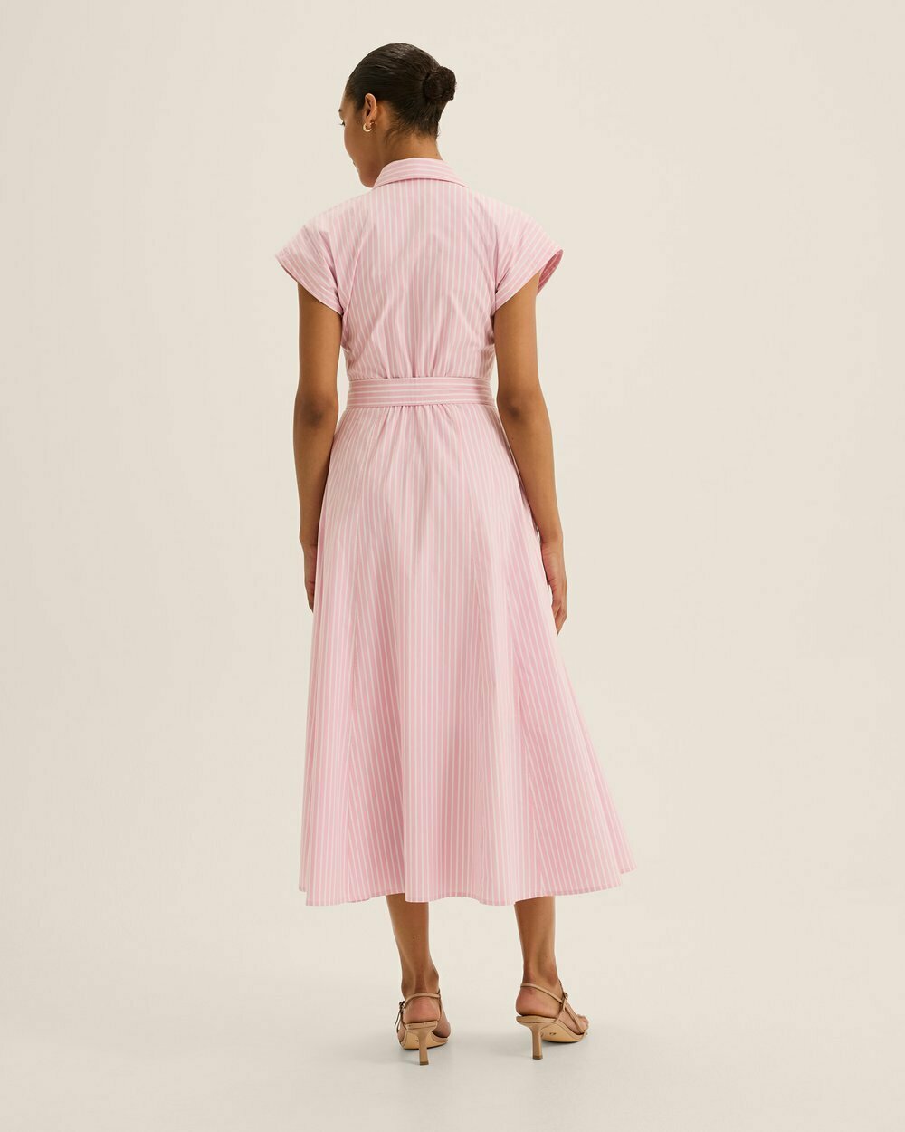 Candice Pink Pinstripe Shirt Dress