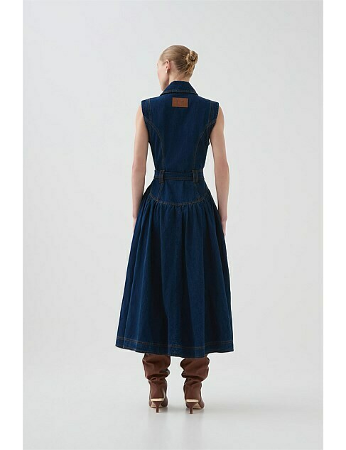 Elena Denim Midi Dress 