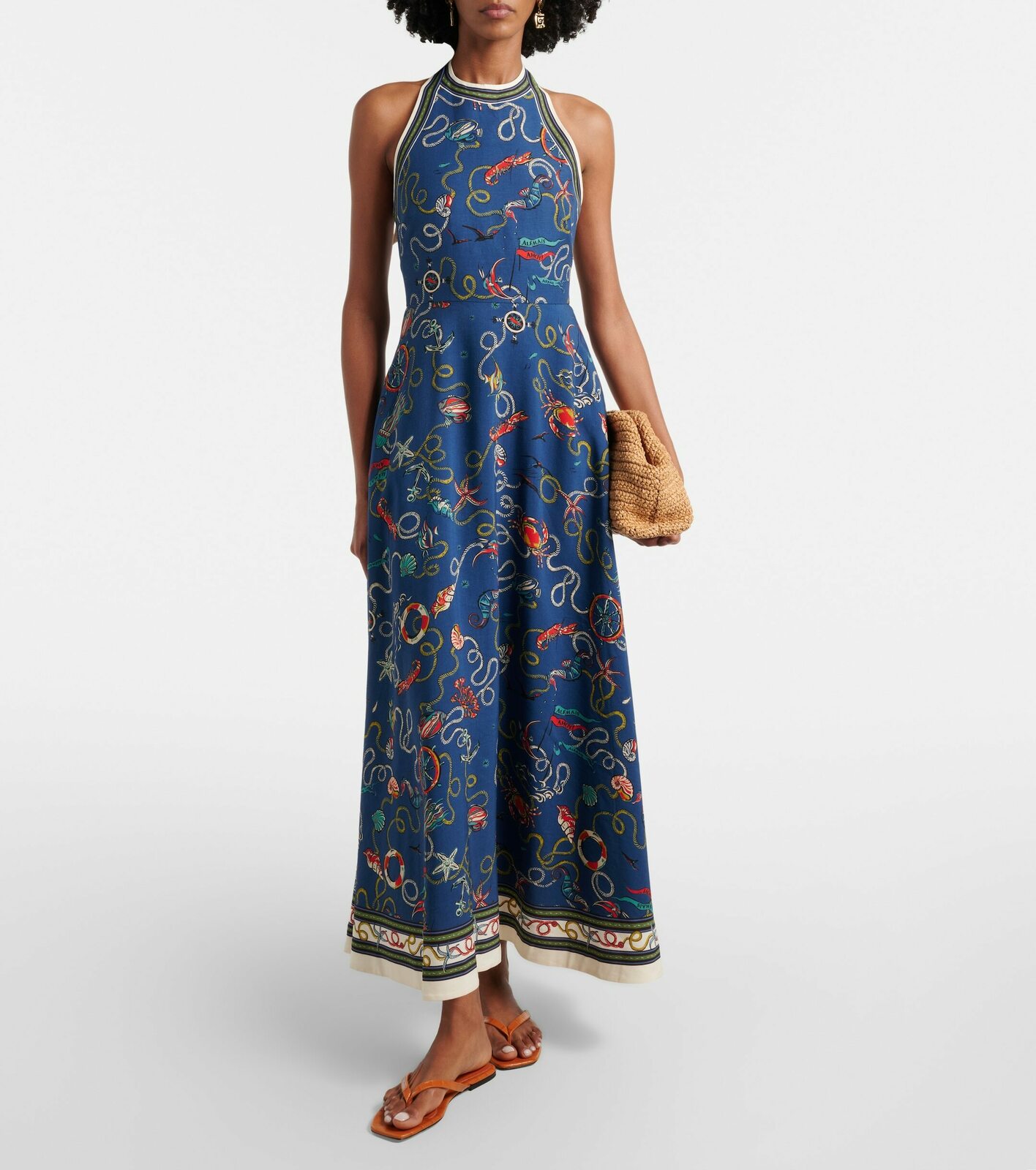 COVE PRINTED HALTER NECK MAXI DRESS 