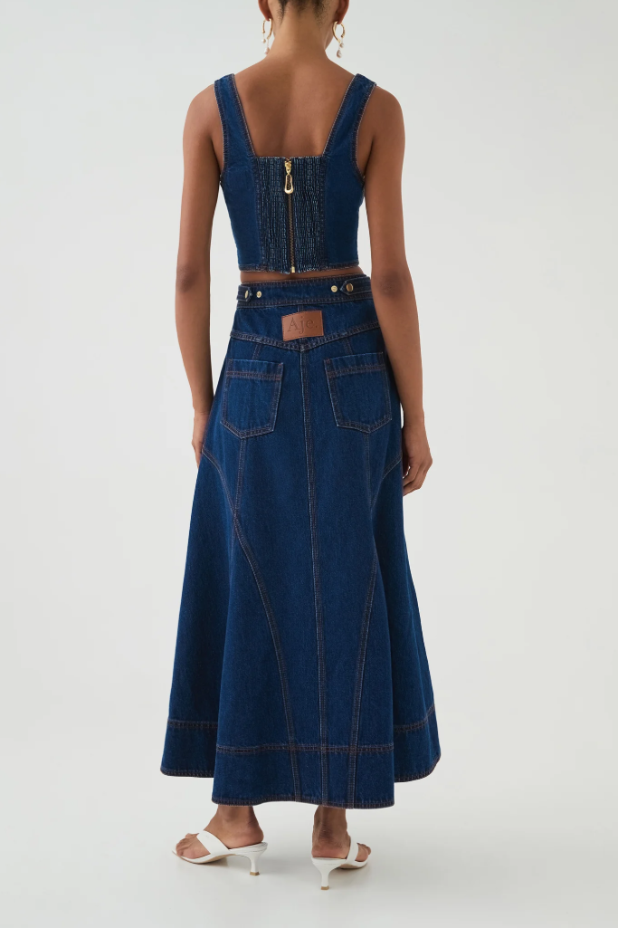 Carmen Denim Midi Skirt 