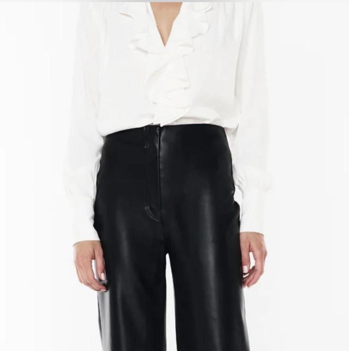 Black Vegan Leather Pants size 12 