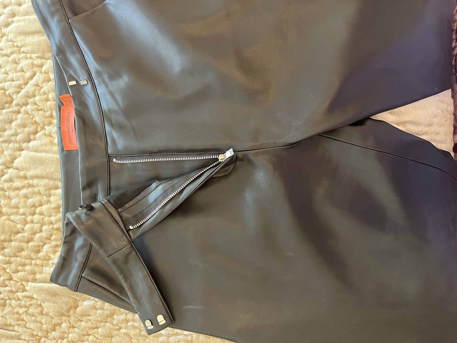 Black Vegan Leather Pants size 12 