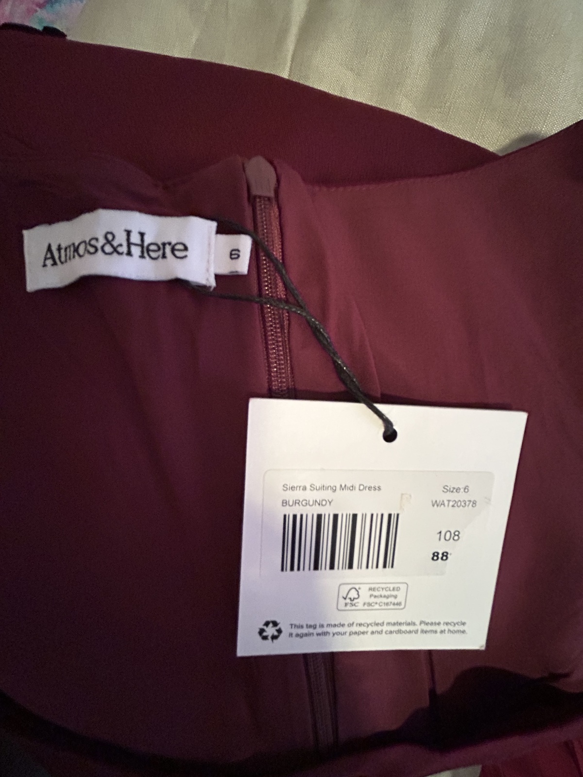 , Sierra Suiting Midi Dress, Burgundy