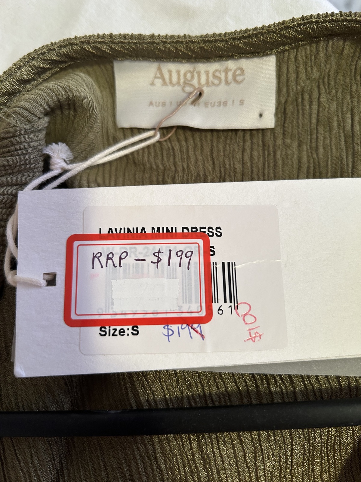  Lavinia Mini Dress, Green/Olive/Khaki (BNWT)